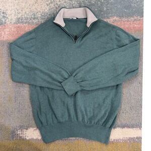 Puritan‎ Cape Cod Mens Quarter Zip Pima Cotton L Sweater Layers 2010s Coastal